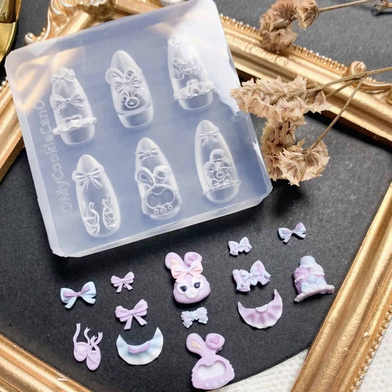 1pc Ice Cream Strawberry Cream Cookie Witch 3D Acrylic Mold Nail Art Decorations Cat DIY Design Silicone Nail Art Nails Mold