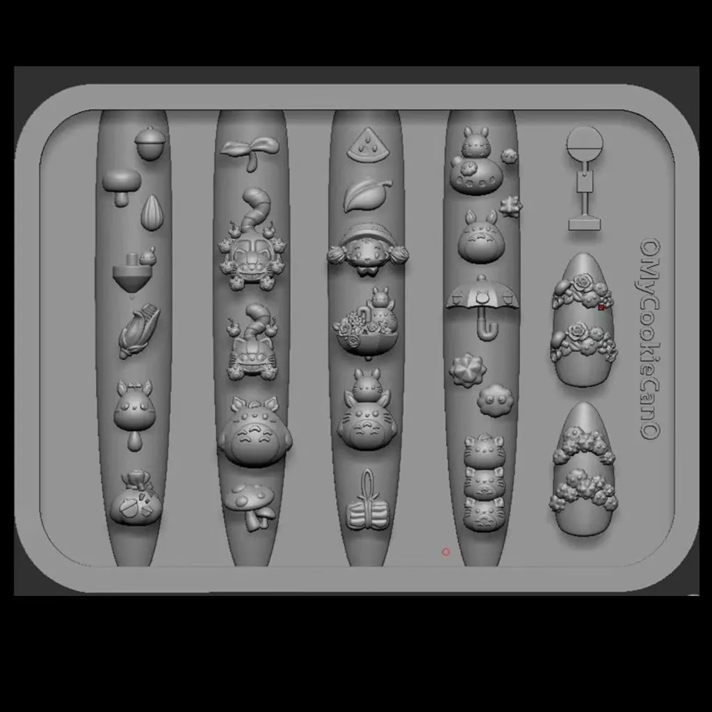 1pc Ice Cream Strawberry Cream Cookie Witch 3D Acrylic Mold Nail Art Decorations Cat DIY Design Silicone Nail Art Nails Mold