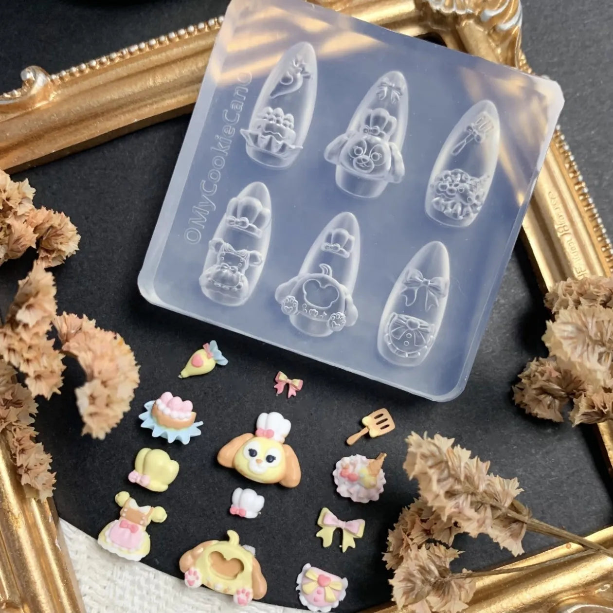 1pc Ice Cream Strawberry Cream Cookie Witch 3D Acrylic Mold Nail Art Decorations Cat DIY Design Silicone Nail Art Nails Mold