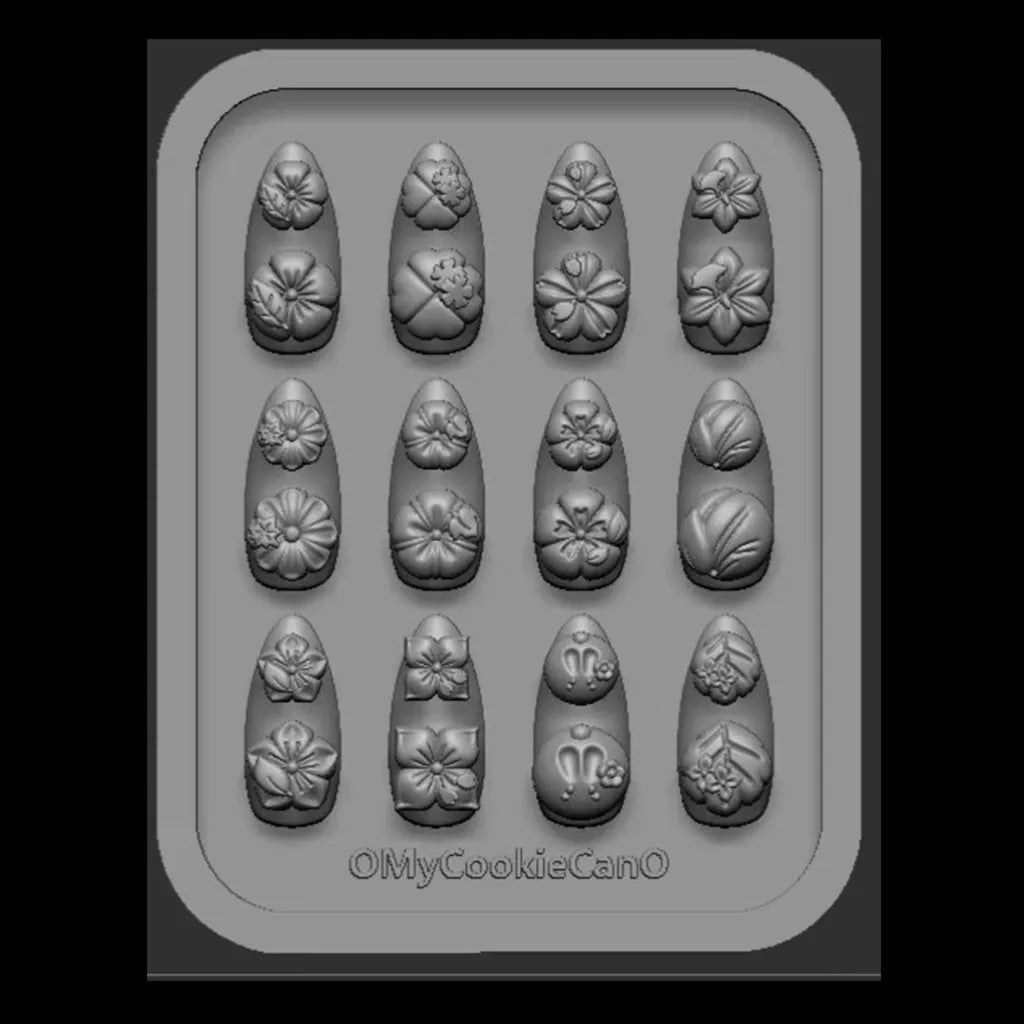 1pc Ice Cream Strawberry Cream Cookie Witch 3D Acrylic Mold Nail Art Decorations Cat DIY Design Silicone Nail Art Nails Mold