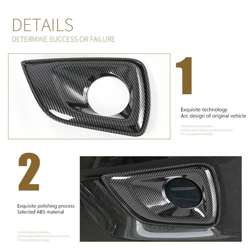 2 Set Car Accessories: 1 Set Car Front Fog Light Decorative Frame Cover & 1 Set Car Copilot Glove Box Handle Bowl Cover