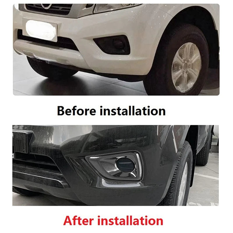 2 Set Car Accessories: 1 Set Car Front Fog Light Decorative Frame Cover & 1 Set Car Copilot Glove Box Handle Bowl Cover