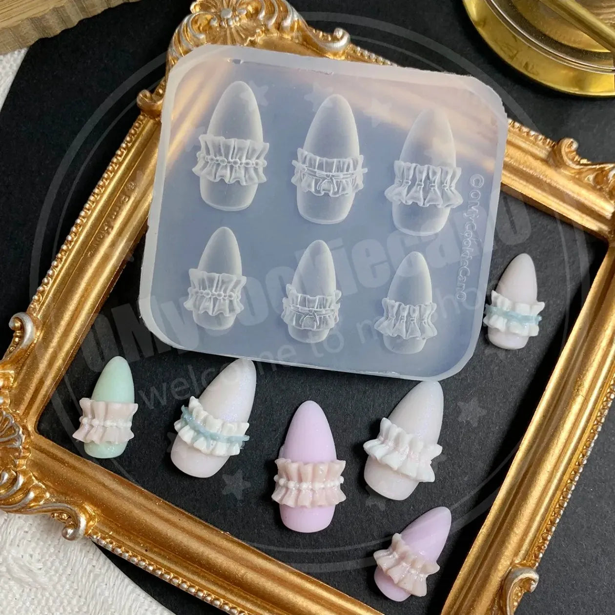 1pc Ice Cream Strawberry Cream Cookie Witch 3D Acrylic Mold Nail Art Decorations Cat DIY Design Silicone Nail Art Nails Mold