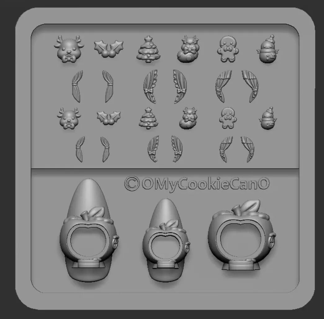 1pc Ice Cream Strawberry Cream Cookie Witch 3D Acrylic Mold Nail Art Decorations Cat DIY Design Silicone Nail Art Nails Mold