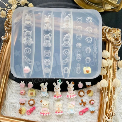 1pc Ice Cream Strawberry Cream Cookie Witch 3D Acrylic Mold  Nail Art Decorations Cat DIY Design Silicone  Nail Art  Nails  Mold