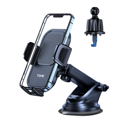 TOPK Car Phone Holder Mount for IPhone[Powerful Suction] Phone Mount for Car Dashboard Car Accessories Automobile for Smartphone