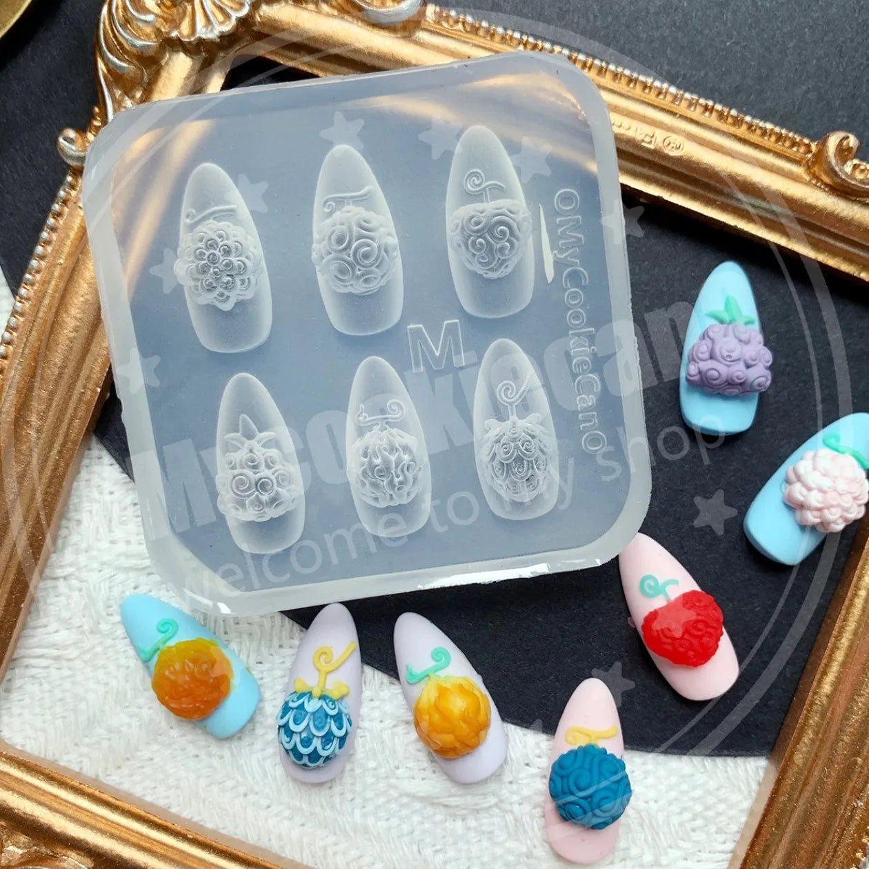 1pc Ice Cream Strawberry Cream Cookie Witch 3D Acrylic Mold  Nail Art Decorations Cat DIY Design Silicone  Nail Art  Nails  Mold