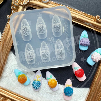 1pc Ice Cream Strawberry Cream Cookie Witch 3D Acrylic Mold  Nail Art Decorations Cat DIY Design Silicone  Nail Art  Nails  Mold