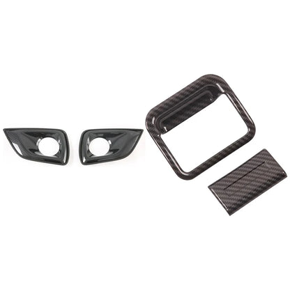 2 Set Car Accessories: 1 Set Car Front Fog Light Decorative Frame Cover & 1 Set Car Copilot Glove Box Handle Bowl Cover
