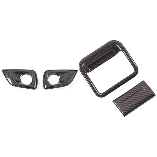 2 Set Car Accessories: 1 Set Car Front Fog Light Decorative Frame Cover & 1 Set Car Copilot Glove Box Handle Bowl Cover